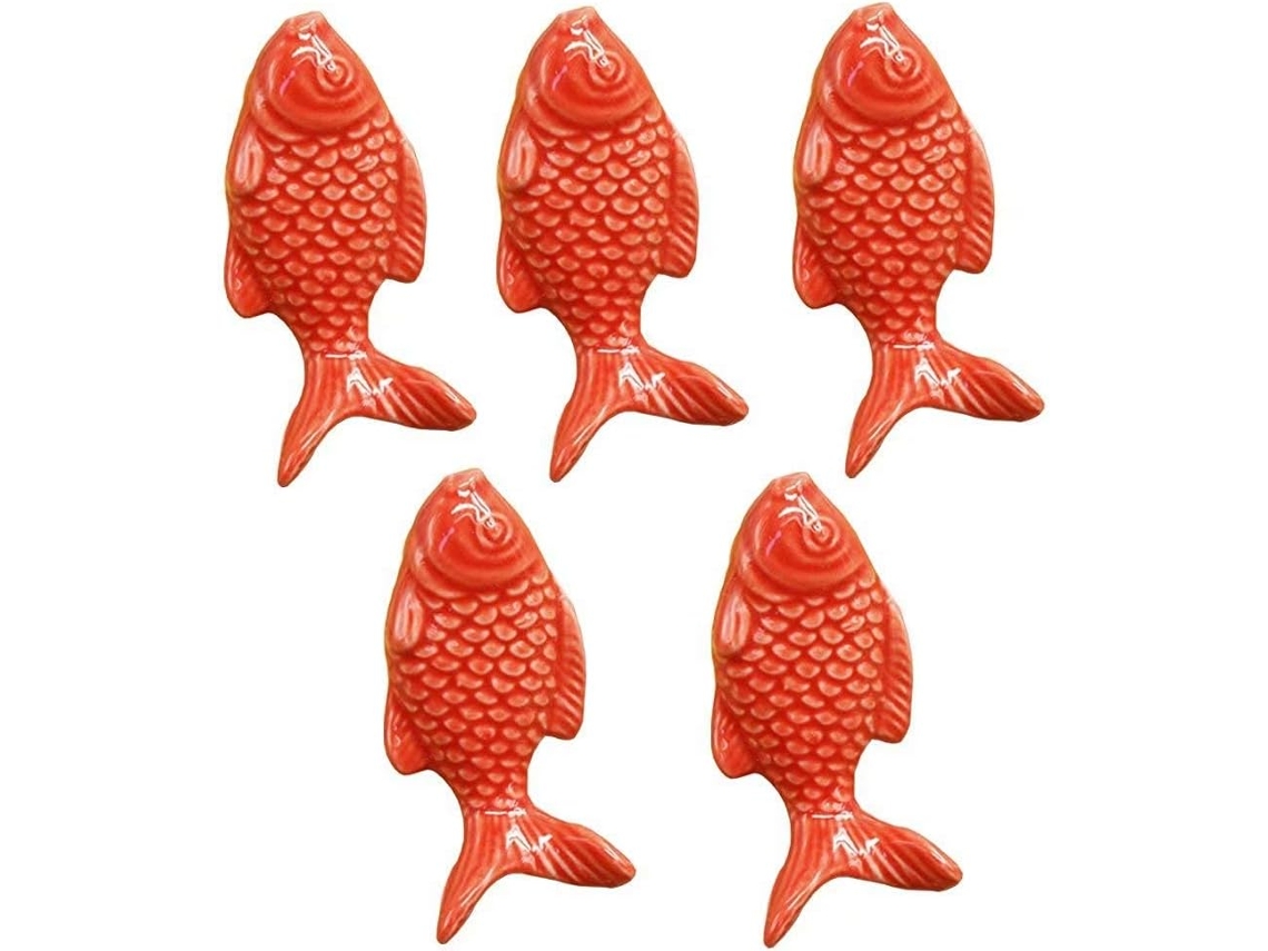 Maçanetas, Conjunto De 5 Peças, Maçanetas Vintage De Cerâmica Em Formato De Peixe, Maçanetas Para Armários