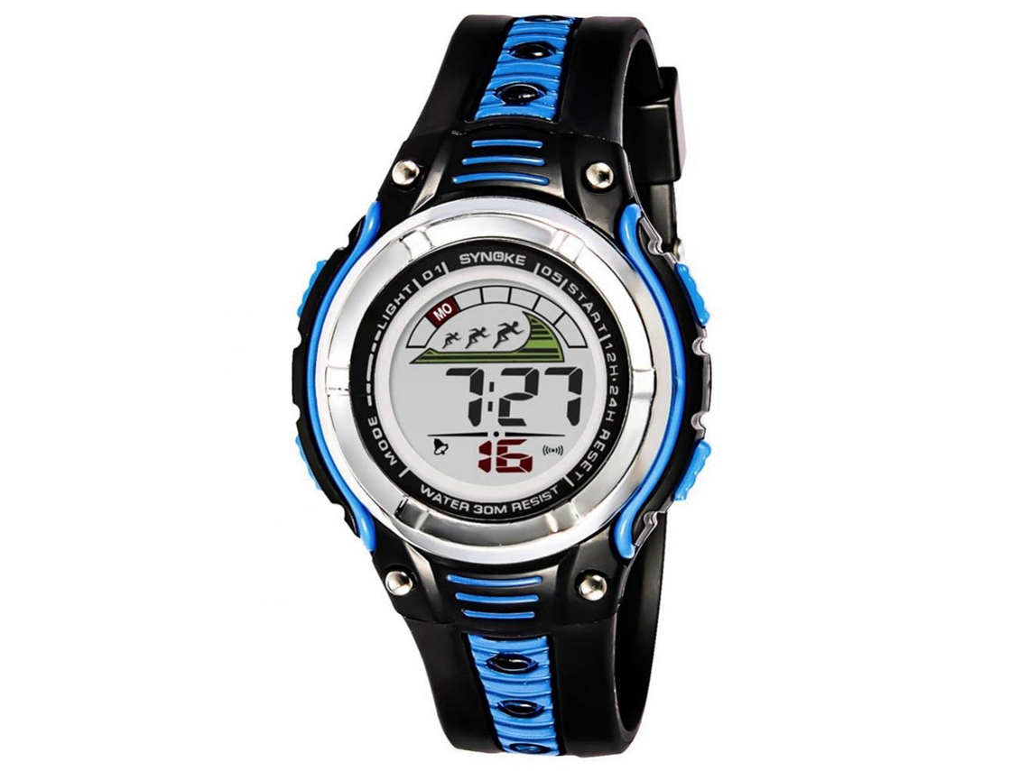 Reloj Deportivo Impermeable Con Luz Trasera Para Niños Synoke Negro