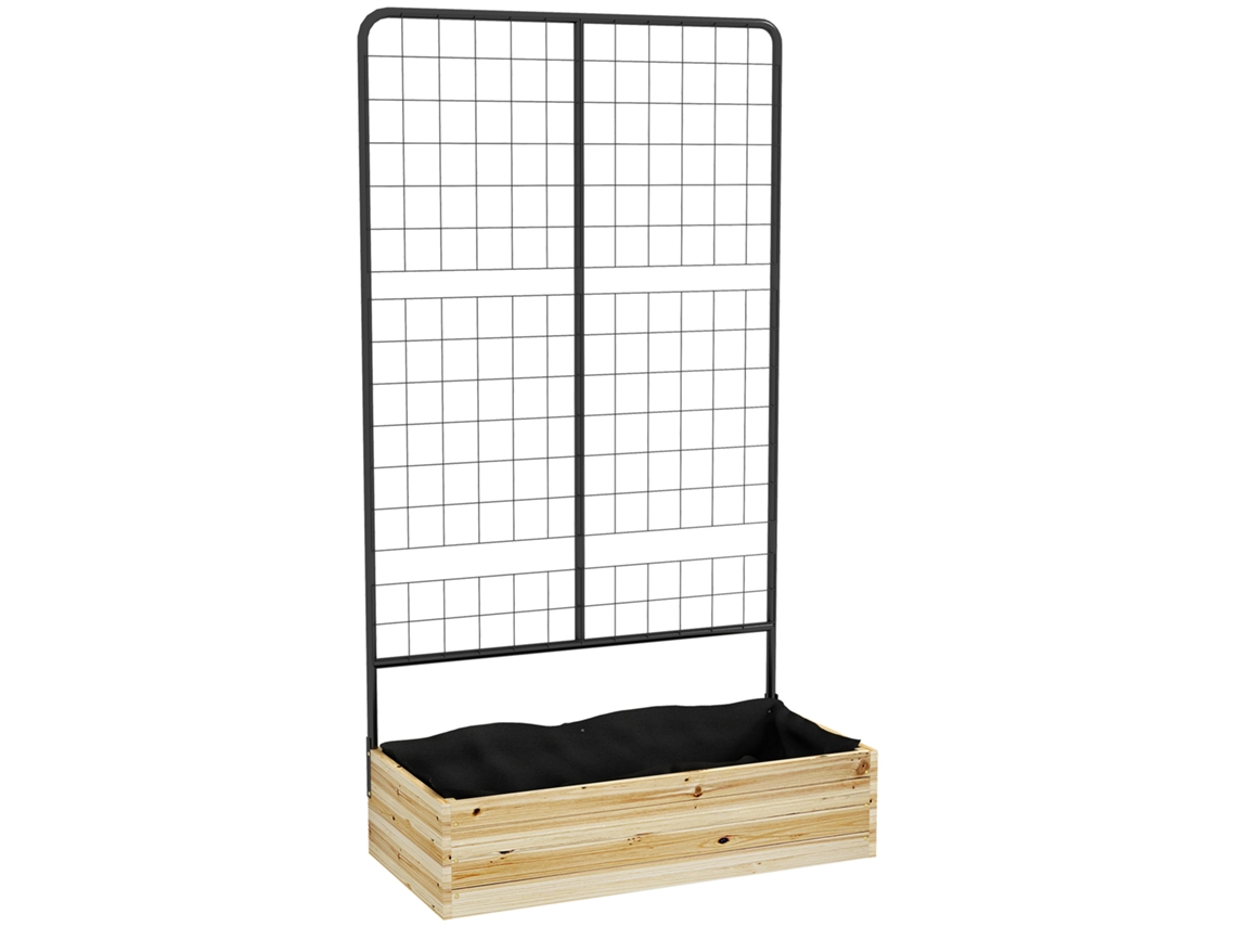 Hochbeet Aus Naturholz Mit Rankhilfe Für Kräuter Und Blumen, Ideal Für Garten Und Balkon, 80 X 38 X 145 Cm ORBITRA COMMERCE