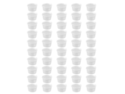 50 xícaras de porção transparentes com tampas plásticas anti vazamento 50ml para condimentos churrascos com marca