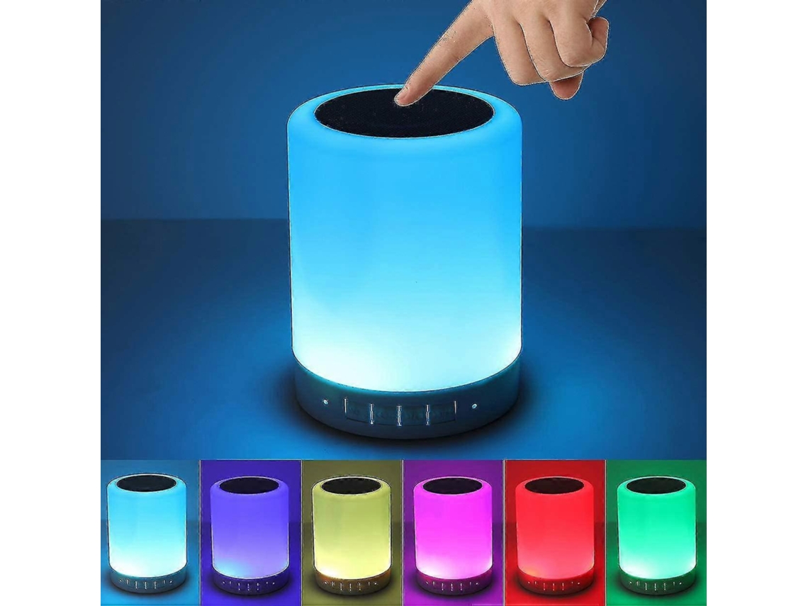 Alto Falante Bluetooth Com Luz Noturna, Alto Falantes Bluetooth Portáteis Sem Fio, Controle De Toque Para Mesa De Cabeceira Olysi Shop