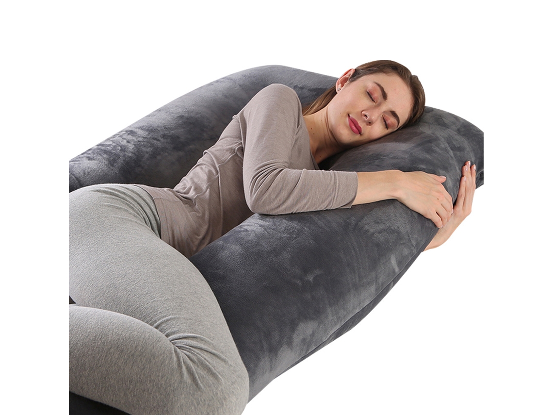 Almofada para Grávidas, Travesseiro de Apoio para Gestantes, Alívio Dor no Corpo Durante a Gravidez SPQMENT (130x70cm preta)