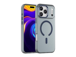 Capa Híbrida Translúcida Para Iphone 17 Pro Max - Tpu E Pc Com Magsafe | Fosca - Azul Escuro