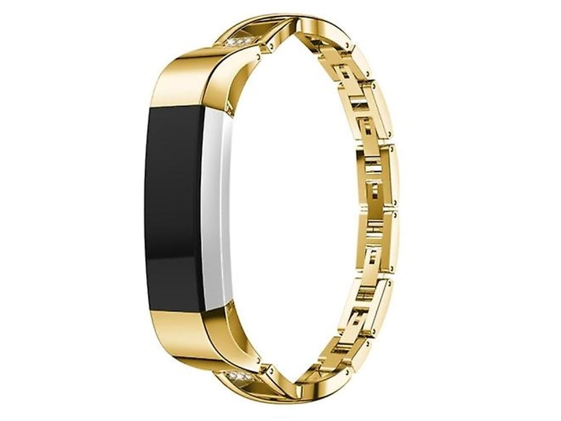 Lurelia Pulseira Em Formato De X Metal Dourado, Compatível Com Smartwatch Fitbit Alta