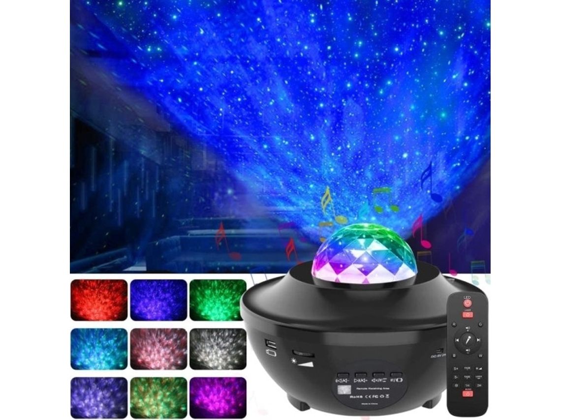 Projetor de Estrelas Galaxy com Alto, Falante Bluetooth e Luz Que Muda de Cor BRILVIBERA (preto)