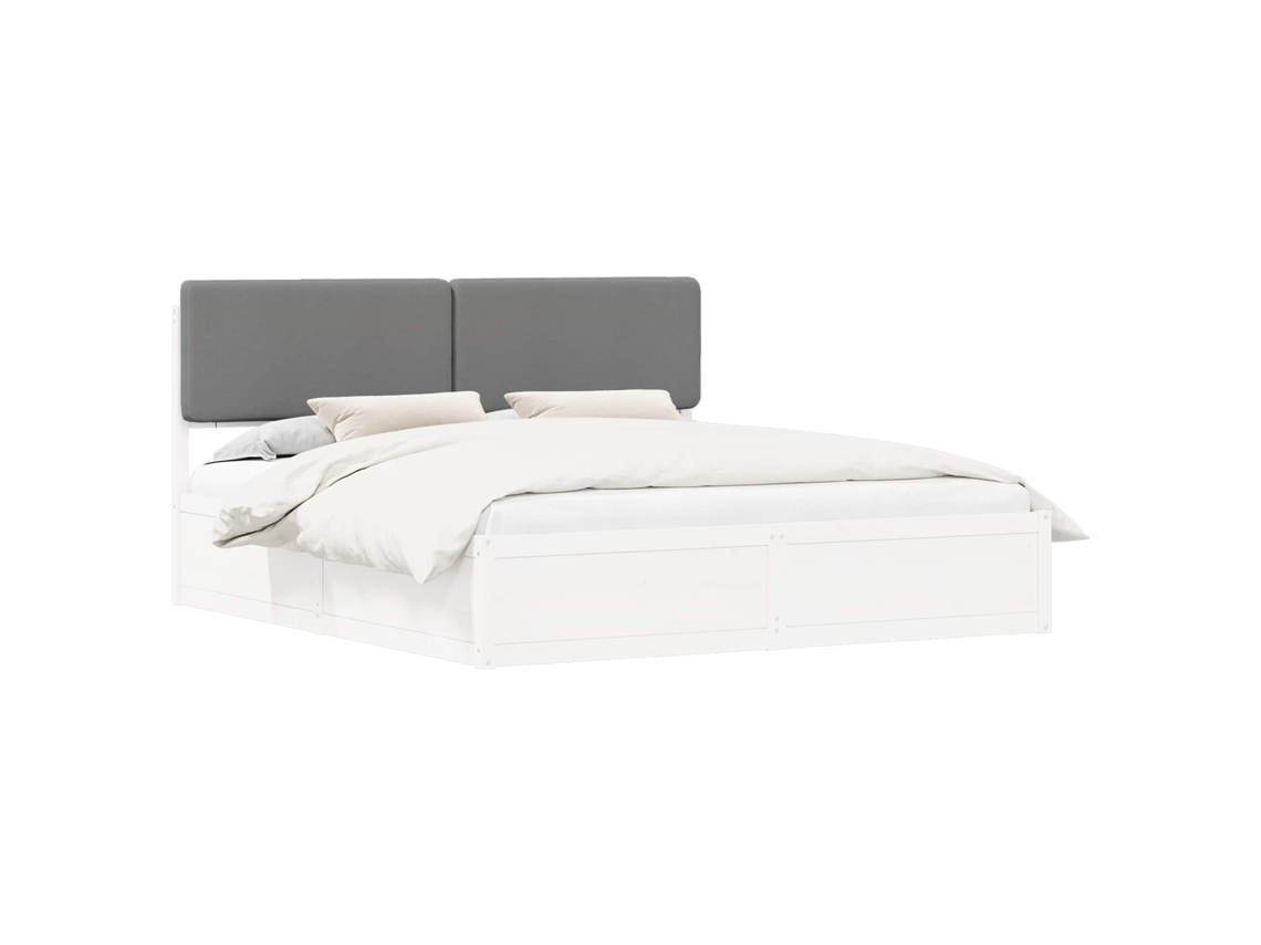 Conjunto 1 Estrutura De Cama Moderna Vidaxl Cinzento-claro Madeira De Pinho Maciça (180 X 200 Cm)