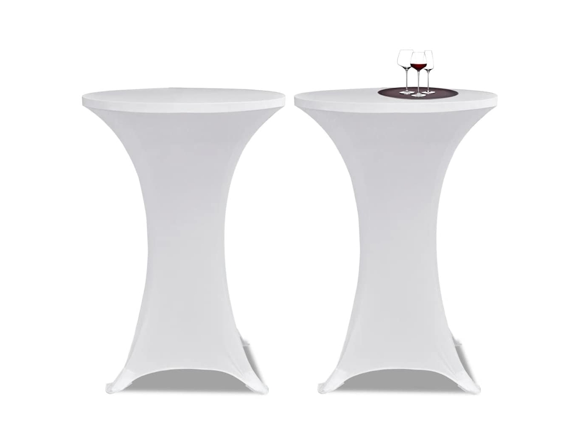Maison Exclusive - Capa Para Mesa De Pé Elástica Ø60 Cm 4 Pcs Branco