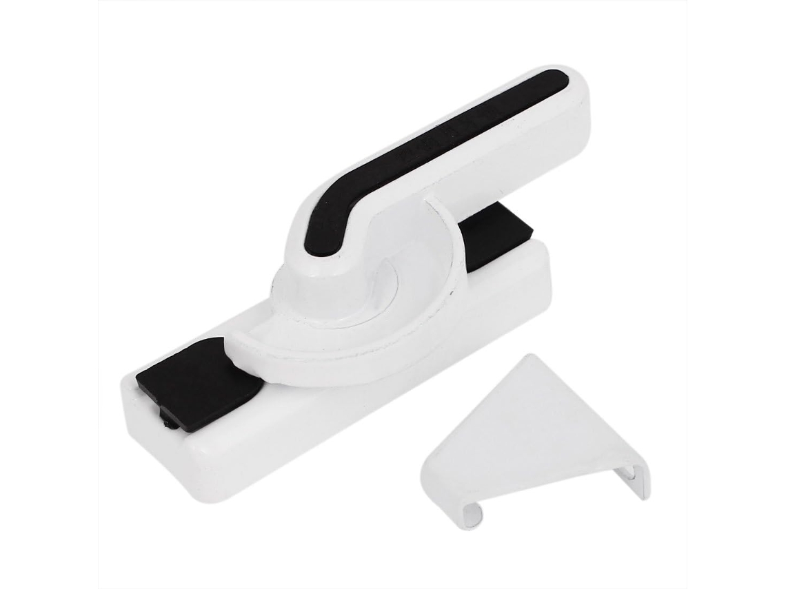 Fechadura Deslizante Para Moldura De Janela, Puxador Curto, Puxador Esquerdo, Branca, 8, 3x 2, 4cm, 1 Unidade