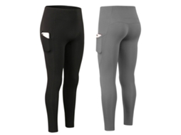 Leggings de Yoga Business, Alta Cintura, Pelúcia, com Bolsos, Quentes, Feminino | S/MARCA