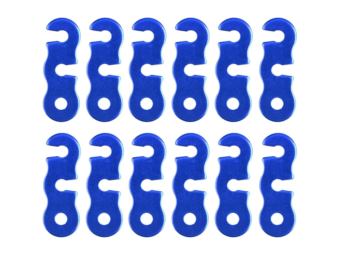 Ajustador De Corda De Tenda Fivela De Corda Vento Acessório De Tenda 12pcs Aluminio Azul