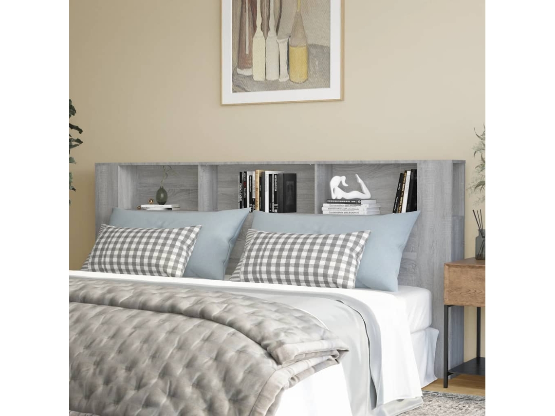 Mesilla de noche 220x18,5x104,5 cm Gris Sonoma