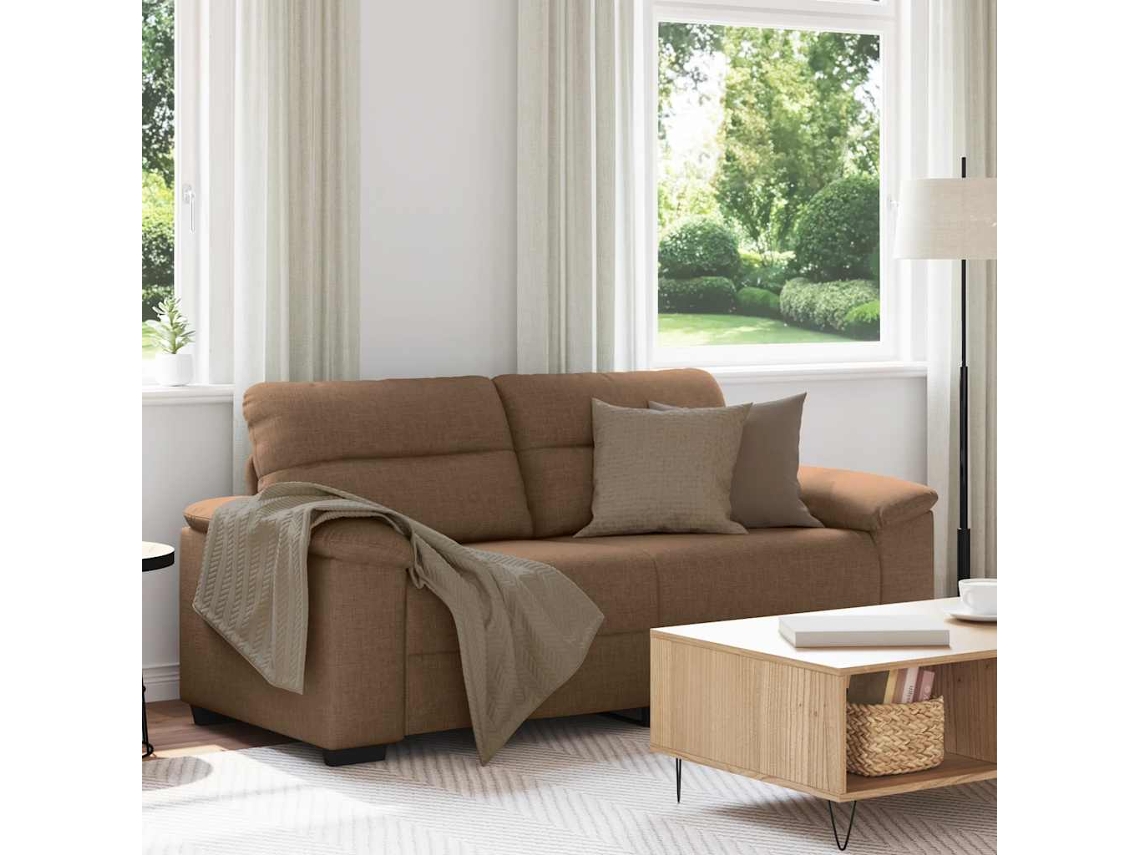 Vidaxl Sofá De 2 Lugares Marrom 180x81x84 Cm Em Tecido