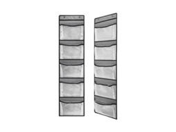 Organizador Colgante para Puerta com 5 Bolsos Mesh Plegável Armazenamento Essenciais Roupa e Abarrotes Gris