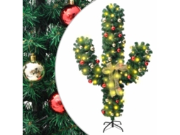 Vidaxl Cato De Natal Com Suporte E Leds Pvc 180 Cm Verde