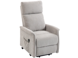 Poltrona Elétrica Reclinável, Na Cor Cinza, Com Chenille Com Almofada De Molas, Encosto, Design Prático E Funcional