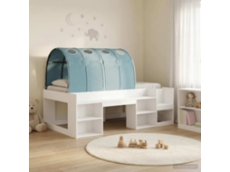 Vidaxl Cama Com Túnel 3 Unid. Branco E Azul-claro Derivados De Madeira