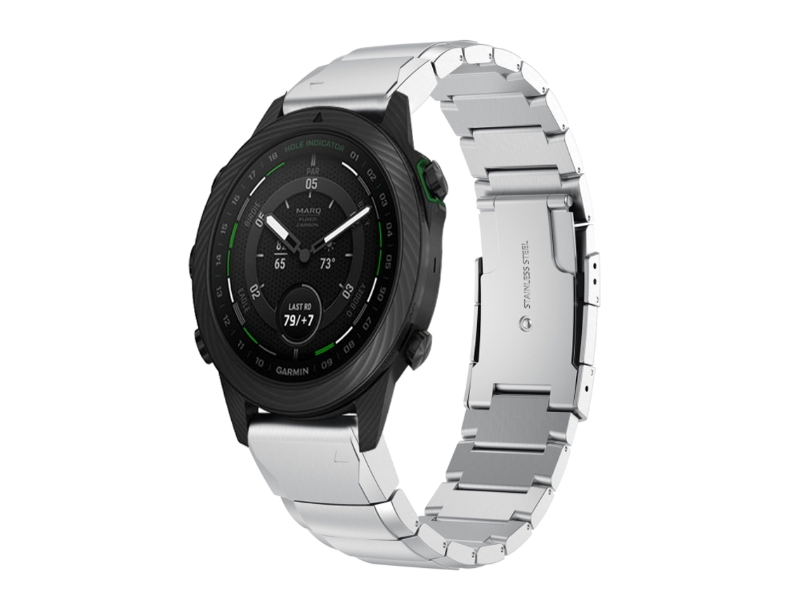 Bracelete para Garmin Marq Golfer Gen 2 Aço Inoxidável Estampa de Casco de Tartaruga Prata XIAOMOYU (22mm)