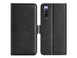 Capa De Couro Com Fecho Magnético Duplo E Flip Horizontal Para Sony Xperia 10 Iv