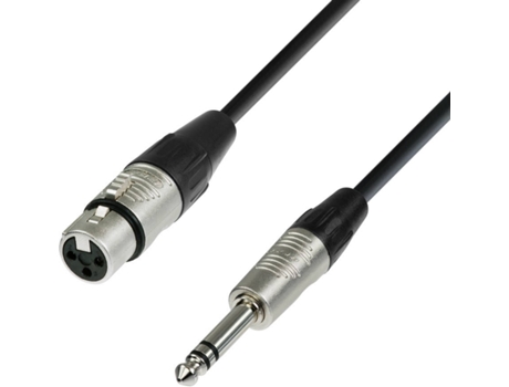 Cabo de Áudio ADAM HALL (XLR - Jack 6.3mm - 10 m - Preto)