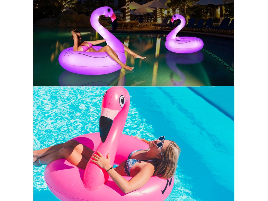2026 lâmpada Flutuante Inflável de Flamengo Solar com Mudança de Cor Rgb Impermeável para Piscina Adultos