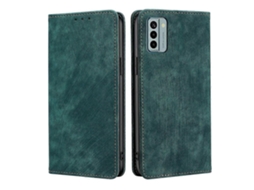 Capa De Couro Magnética Com Escova Antirroubo Rfid Para Nokia G22