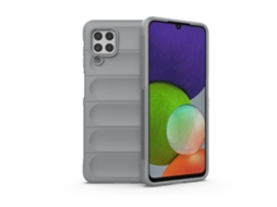Capa Halinuia Para Samsung Galaxy A22 4g/m32 Magic Shield Tpu Flanela Cinza (proteção Integral, Interior Em Flanela)