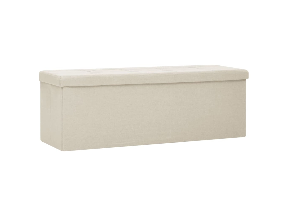 Storage Bench Vidaxl Branco Tecido (110 X 38 X 38 Cm)