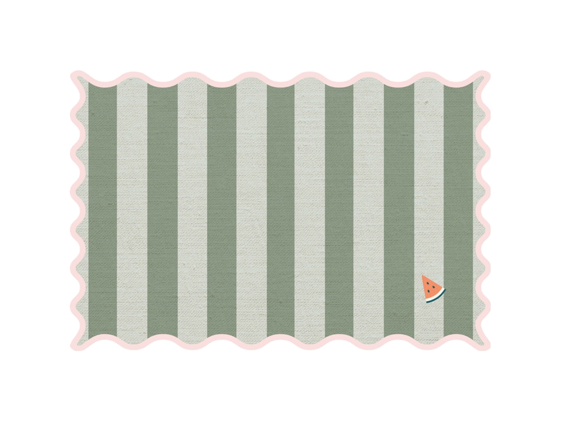 Individual 45x30cm Riscas Verde Kasa