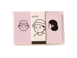 100 Hojas De Papel Memo Decorativo Mini No Adhesivo Con Caja Plástica Rosa Para Estudiantes