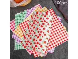 100 Unidades De Forminhas Papel Manteiga Para Sanduíche, 7 Cores.