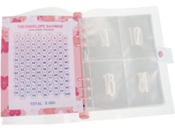 Kit De Envelopes Para Poupança Com Caderno De Orçamento Rosa Organizador Leve E Portátil Para Desa Gokoco