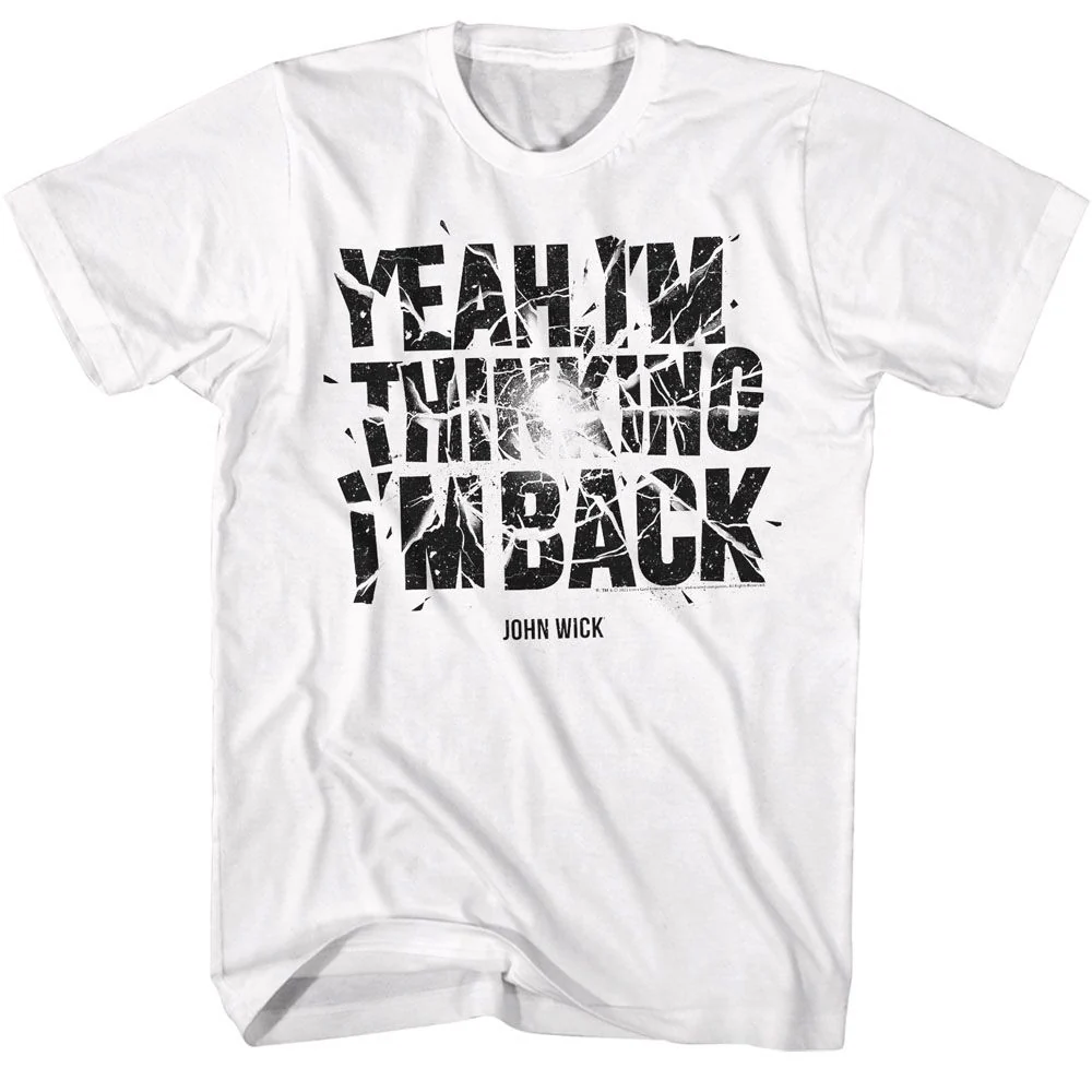 Unisex Adult T-shirt Rockinstone John Wick Explosive Text White Sizem