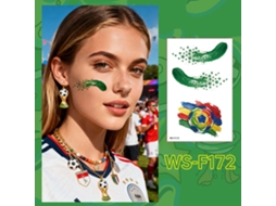 Tatuagens Temporárias de Futebol, Conjunto de 10 Peças, Impermeáveis, Ideais para Torcedores e Eventos Esportivos, Ergonômico, Uso Diário STELASPLEN