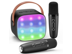 Microfone Karaokê duplo Bluetooth, portátil para crianças e adultos, presente de Natal