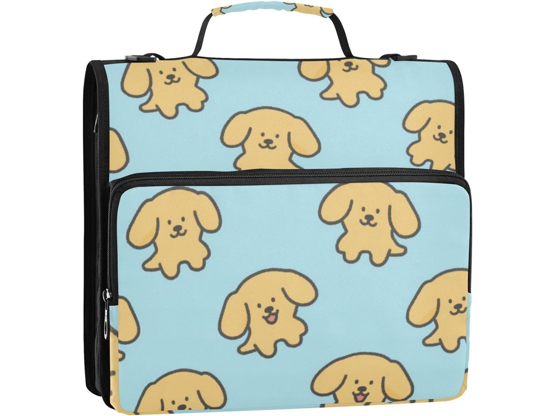 Organizador de Mesa com 3 Argolas , Alça, Vários Bolsos, Carteira Portátil para Escola e Escritório, a (3,8 Cm)