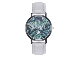 Relógio feminino analógico de quartzo com pulseira de PU, ideal para presentear estudantes, cor cinza.