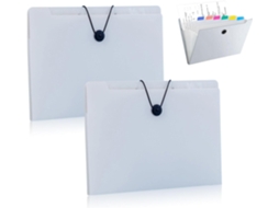 Organizador A4 com 12 Compartimentos, Porta, Documentos A4 BRILVIBERA (cinza/ 2 Peças)
