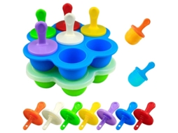 Moldes De Gelo De Silicone Com 7 Cavidades, Com Palitos E Proteções Anti-goteo Para Diy Caseiro, Crianças E Adultos