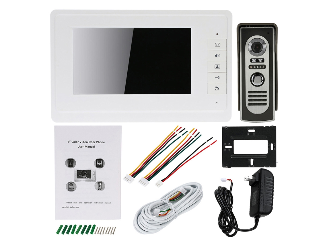 Sistema de Interfone com Monitor 7'' e Câmera Residencial