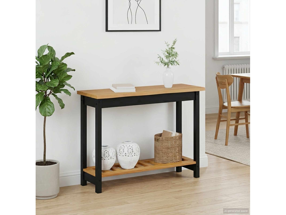 Vidaxl Aparador Ekai Preto 112 X 35 X 76 Cm Madeira De Pinho Maciça