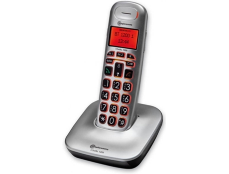 Telefone sem fio AMPLICOMMS BigTel 1200 Preto, prateado