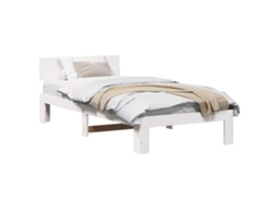 Estrutura da Cama em Madeira de Pinheiro Sólida Branca MAISON EXCLUSIVE (90x190 cm)