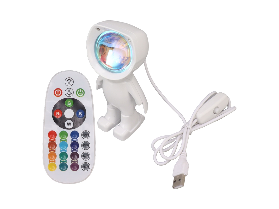 Luminária Led Encantadora Em Formato De Robô Astronauta Com Projeção Hd Giratória, Decoração Multifuncional Para Sala De Estar E Presente Aniversário