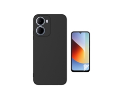 Kit Película Protectora De Hydrogel Frente Capa Proteção Silicone Gift4me Para Xiaomi Redmi 15a - Preto