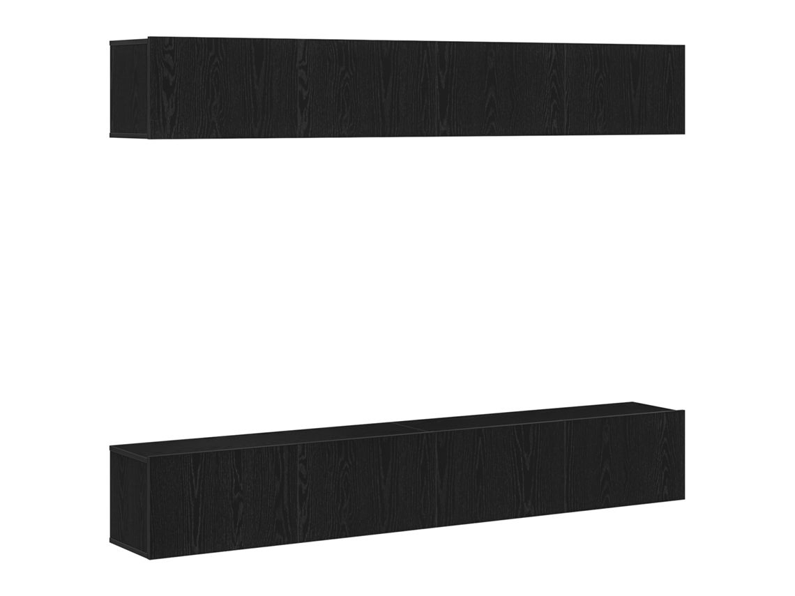 Conjunto 4 Armazenamento Para Tv Vidaxl Preto Derivados De Madeira (100 X 30 X 30 Cm)