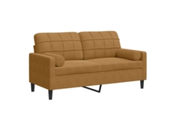 Maison Exclusive - Sofá 2 Lugares C/ Almofadas Decorativas 140 Cm Veludo Castanho