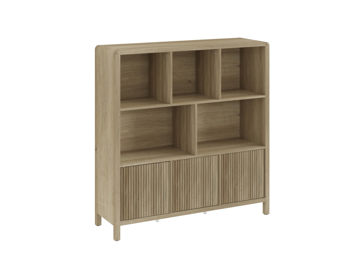 Lukkodso Cômoda 3 Portas 102 X 98 X 30 Cm Carvalho Médio Claro pt.casa