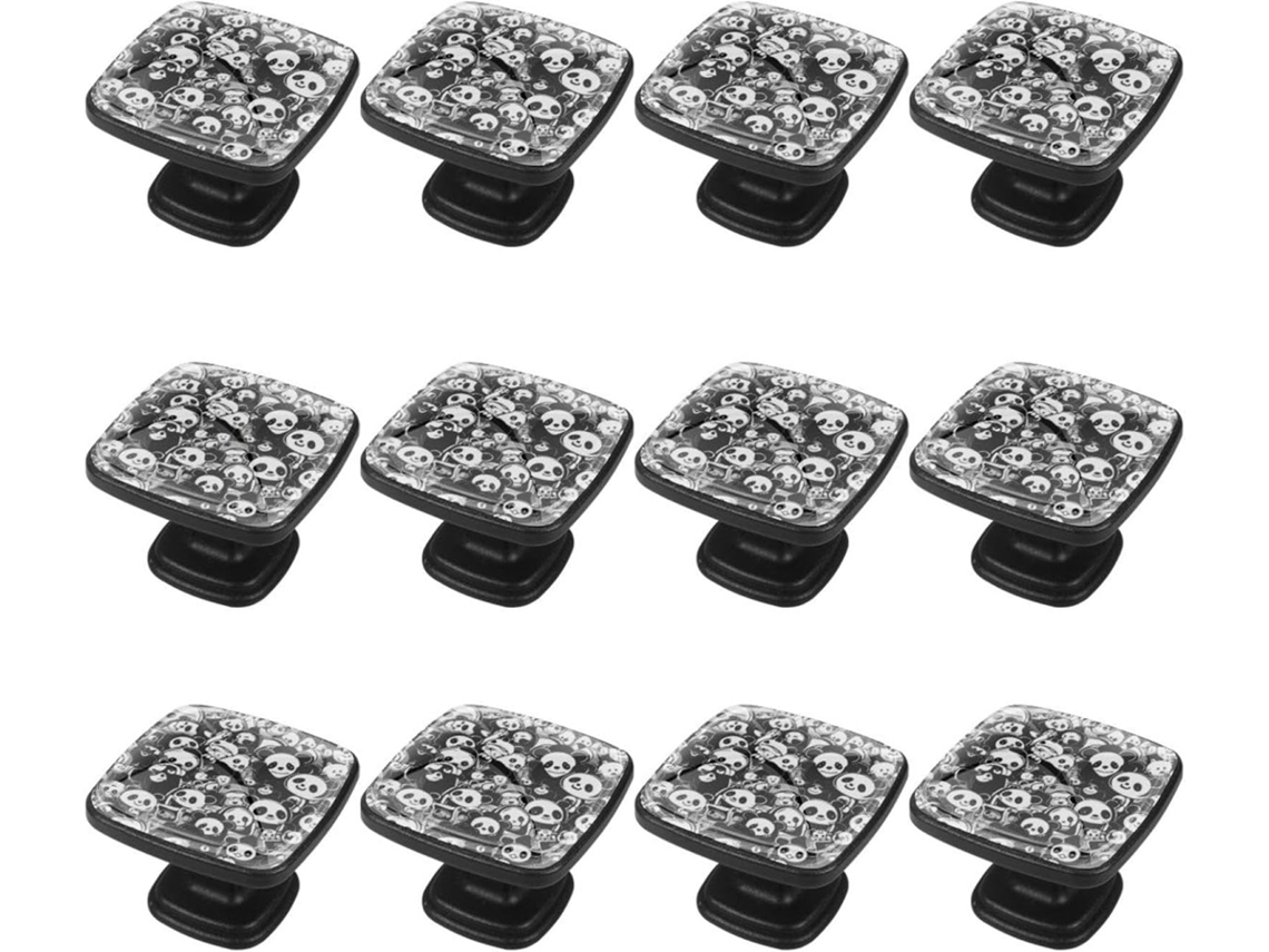 Puxadores Quadrados Para Gavetas De Cômoda, Puxadores Para Armários De Cozinha, 12 Peças, Estampa Animal Panda