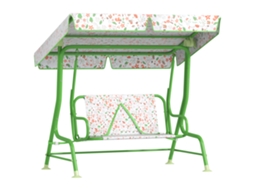 Baloiço duplo para crianças externo com capota ajustável e cintos de segurança 112x75x120 cm verde S/MARCA