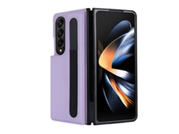 Capa Para Samsung Galaxy Z Fold6, Em Couro Pu, Com Porta-cartões. Roxo Czhhmart